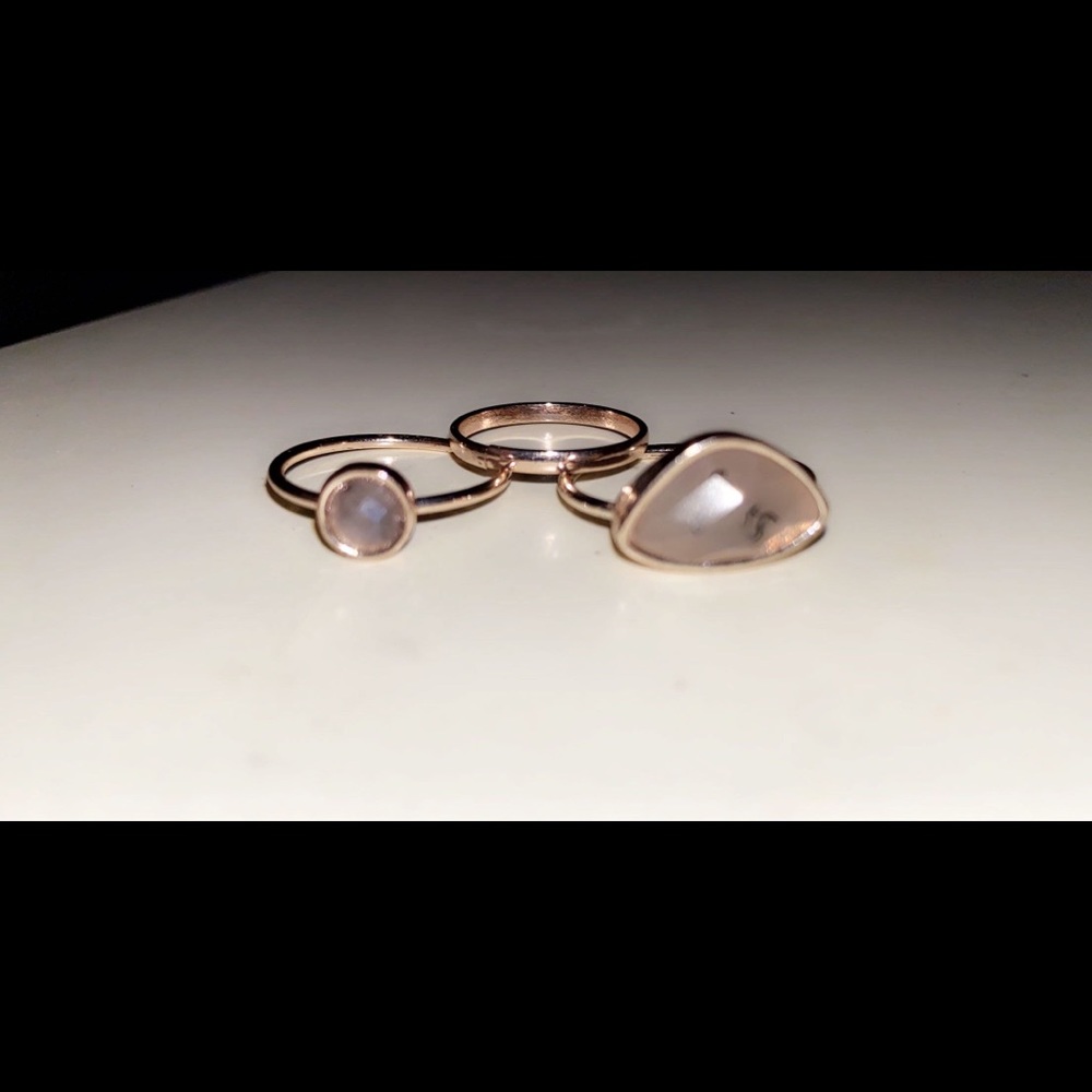 Rose gold plated ring set